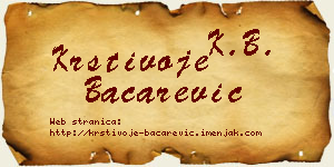 Krstivoje Bačarević vizit kartica